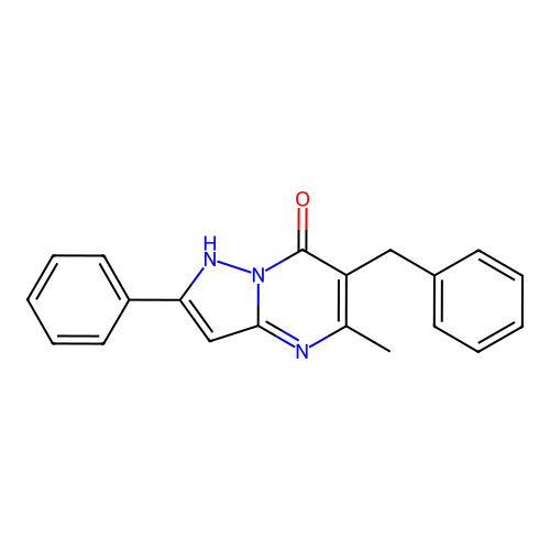 6-benzyl-5-methyl-2-phenylpyrazolo[1,5-a]pyrimidin-7(4H)-one structure