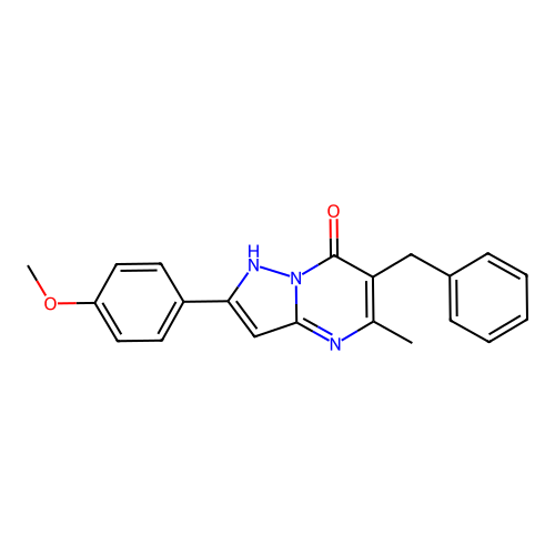 6-benzyl-2-(4-methoxyphenyl)-5-methylpyrazolo[1,5-a]pyrimidin-7(4H)-one structure