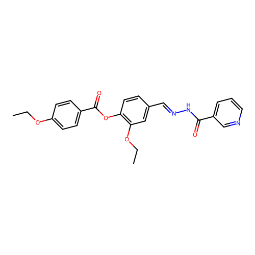 2-ethoxy-4-{(E)-[(3-pyridinylcarbonyl)hydrazono]methyl}phenyl 4-ethoxybenzoate structure