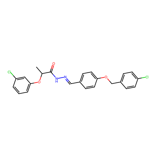 N'-(4-((4-Chlorobenzyl)oxy)benzylidene)-2-(3-chlorophenoxy)propanohydrazide structure