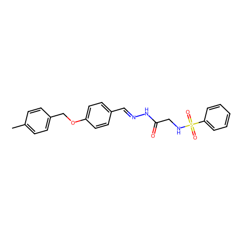 N-(2-(2-(4-((4-ME-Benzyl)oxy)benzylidene)hydrazino)2-oxoethyl)benzenesulfonamide structure