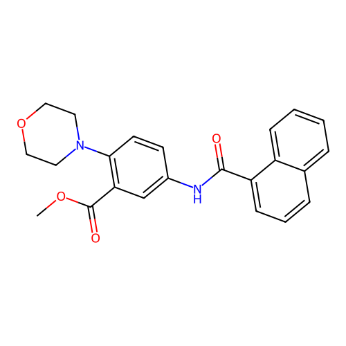 Methyl 2-(morpholin-4-yl)-5-[(naphthalen-1-ylcarbonyl)amino]benzoate structure