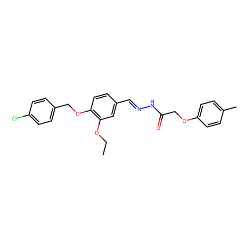 N'-(4-((4-CL-Benzyl)oxy)-3-ethoxybenzylidene)-2-(4-methylphenoxy)acetohydrazide structure