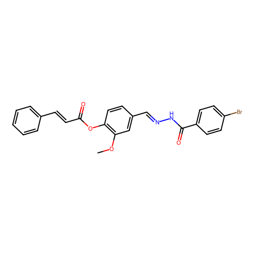 4-(2-(4-Bromobenzoyl)carbohydrazonoyl)-2-methoxyphenyl 3-phenylacrylate structure