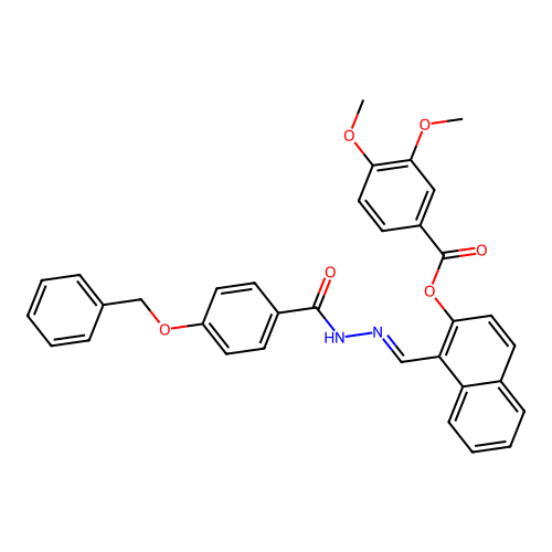 1-(2-(4-(Benzyloxy)benzoyl)carbohydrazonoyl)-2-naphthyl 3,4-dimethoxybenzoate structure