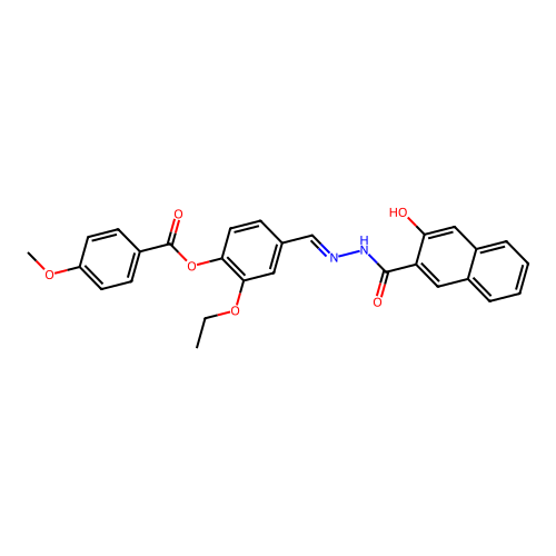 2-Ethoxy-4-(2-(3-hydroxy-2-naphthoyl)carbohydrazonoyl)phenyl 4-methoxybenzoate structure