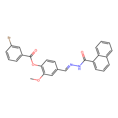 2-Methoxy-4-(2-(1-naphthoyl)carbohydrazonoyl)phenyl 3-bromobenzoate structure