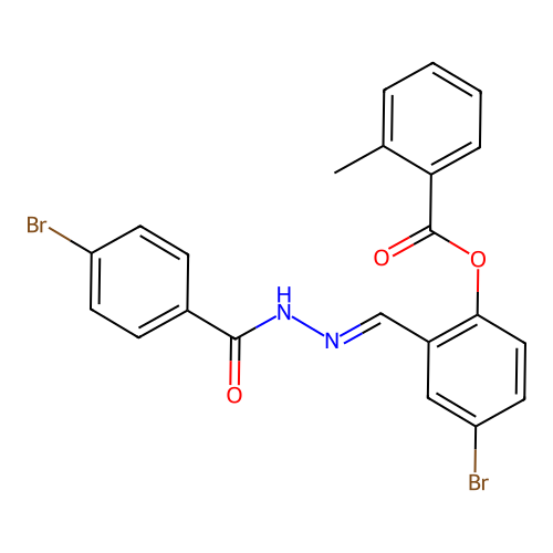 4-Bromo-2-(2-(4-bromobenzoyl)carbohydrazonoyl)phenyl 2-methylbenzoate structure