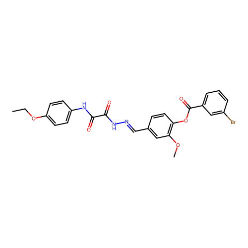 4-(2-((4-Ethoxyanilino)(oxo)AC)carbohydrazonoyl)-2-methoxyphenyl 3-bromobenzoate structure
