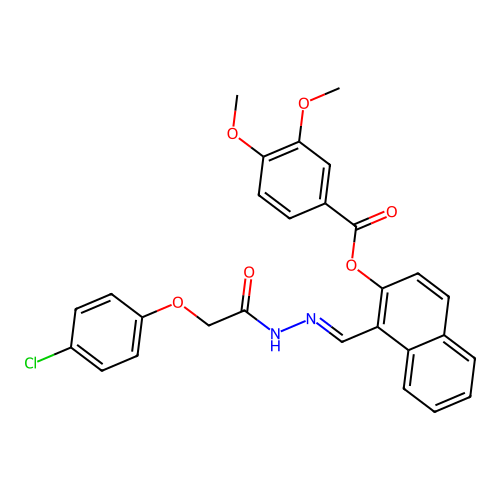 1-(2-((4-Chlorophenoxy)acetyl)carbohydrazonoyl)-2-naphthyl 3,4-dimethoxybenzoate structure