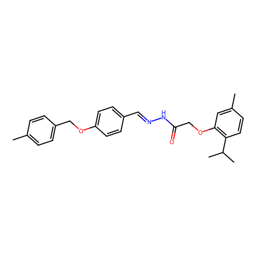 2-(2-Isopropyl-5-ME-phenoxy)-N'-(4-((4-ME-benzyl)oxy)benzylidene)acetohydrazide structure