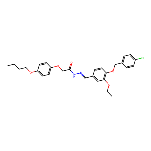 2-(4-Butoxyphenoxy)-N'-(4-((4-CL-benzyl)oxy)-3-ethoxybenzylidene)acetohydrazide structure
