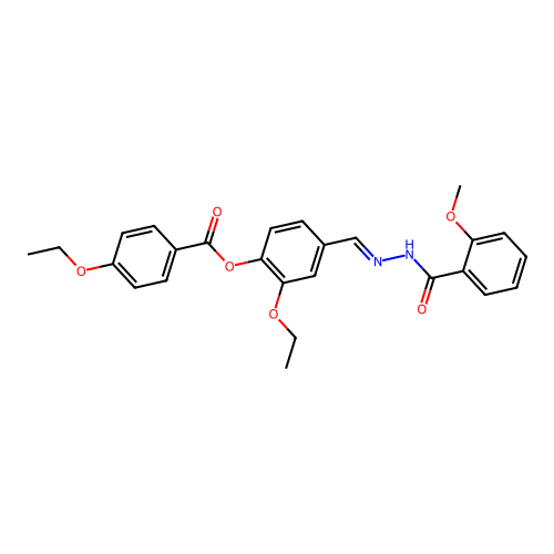 2-Ethoxy-4-(2-(2-methoxybenzoyl)carbohydrazonoyl)phenyl 4-ethoxybenzoate structure