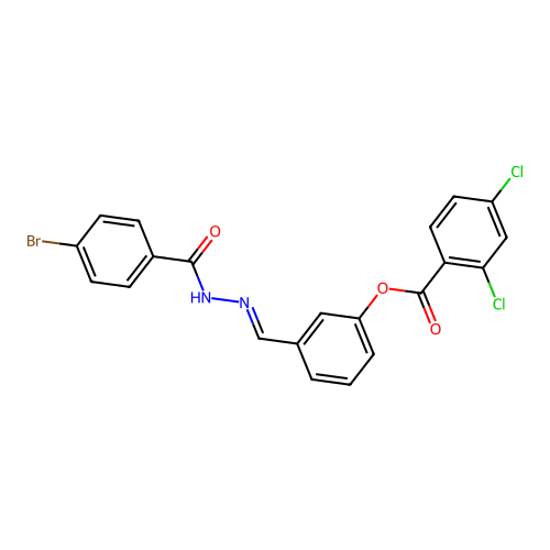 [3-[[(4-Bromobenzoyl)hydrazinylidene]methyl]phenyl] 2,4-dichlorobenzoate structure