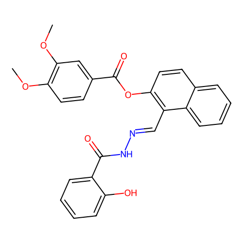 1-{(E)-[2-(2-hydroxybenzoyl)hydrazono]methyl}-2-naphthyl 3,4-dimethoxybenzoate structure