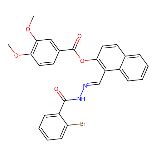 1-{(E)-[2-(2-bromobenzoyl)hydrazono]methyl}-2-naphthyl 3,4-dimethoxybenzoate structure