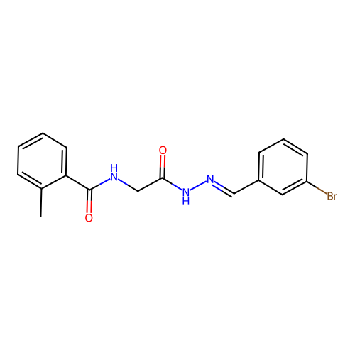 N-{2-[(2E)-2-(3-bromobenzylidene)hydrazino]-2-oxoethyl}-2-methylbenzamide structure