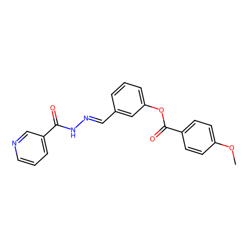 3-{(E)-[2-(3-pyridinylcarbonyl)hydrazono]methyl}phenyl 4-methoxybenzoate structure