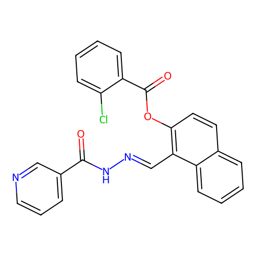 1-{(E)-[2-(3-pyridinylcarbonyl)hydrazono]methyl}-2-naphthyl 2-chlorobenzoate structure