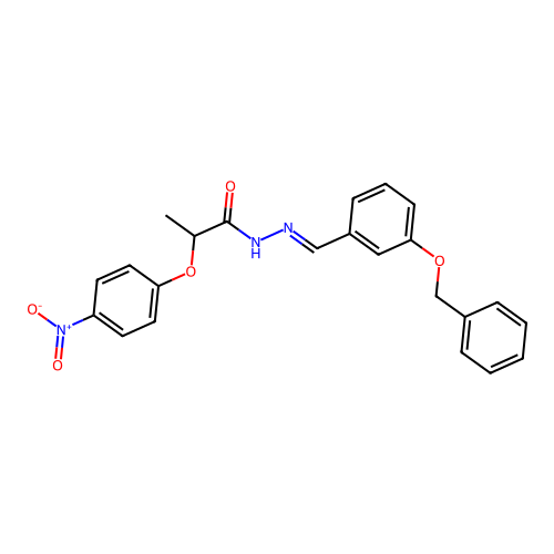 2-(4-nitrophenoxy)-N-[(3-phenylmethoxyphenyl)methylideneamino]propanamide structure