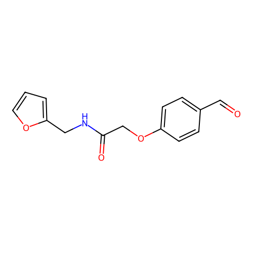 2-(4-formylphenoxy)-N-(furan-2-ylmethyl)acetamide structure