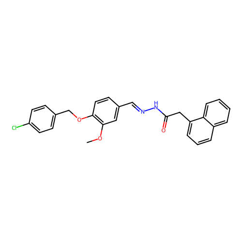 N'-(4-((4-Chlorobenzyl)oxy)-3-methoxybenzylidene)-2-(1-naphthyl)acetohydrazide structure