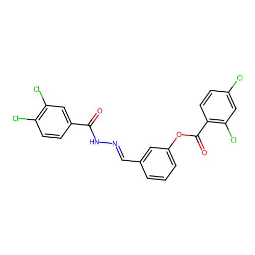 3-(2-(3,4-Dichlorobenzoyl)carbohydrazonoyl)phenyl 2,4-dichlorobenzoate structure