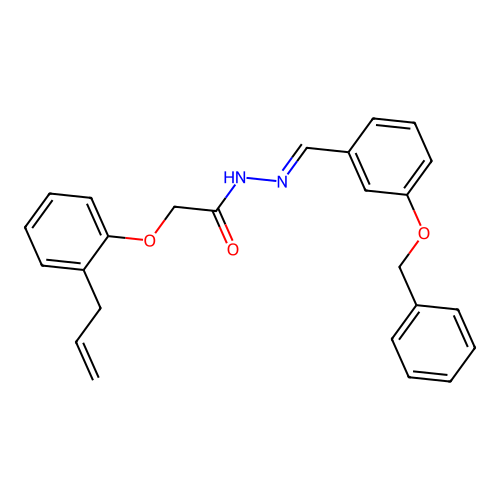 N-[(3-phenylmethoxyphenyl)methylideneamino]-2-(2-prop-2-enylphenoxy)acetamide structure