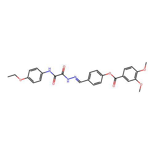 4-(2-((4-Ethoxyanilino)(oxo)acetyl)carbohydrazonoyl)phenyl 3,4-dimethoxybenzoate structure