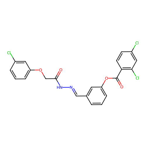 3-(2-((3-Chlorophenoxy)acetyl)carbohydrazonoyl)phenyl 2,4-dichlorobenzoate structure