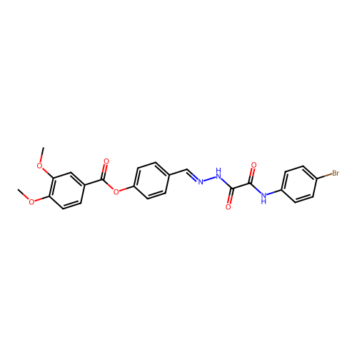 4-(2-((4-Bromoanilino)(oxo)acetyl)carbohydrazonoyl)phenyl 3,4-dimethoxybenzoate structure