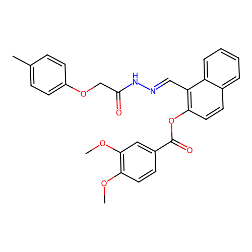 1-(2-((4-Methylphenoxy)acetyl)carbohydrazonoyl)-2-naphthyl 3,4-dimethoxybenzoate structure