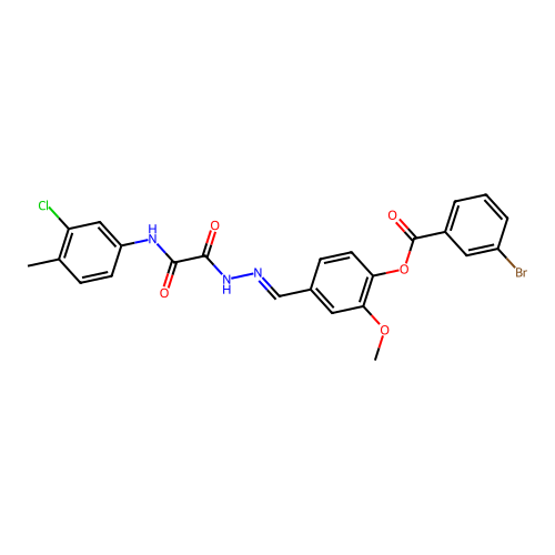 4-(2-((3-CL-4-Methylanilino)(oxo)AC)carbohydrazonoyl)-2-meo-PH 3-bromobenzoate structure