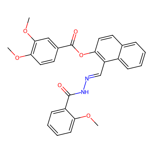 1-(2-(2-Methoxybenzoyl)carbohydrazonoyl)-2-naphthyl 3,4-dimethoxybenzoate structure