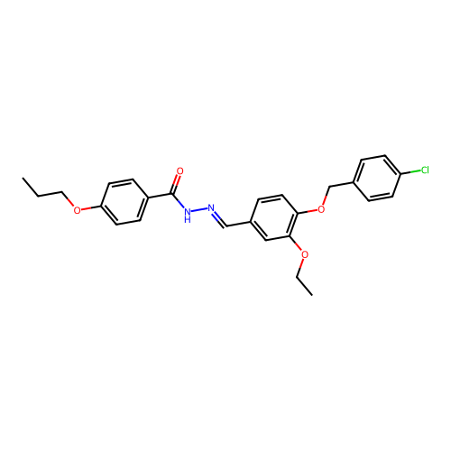 N'-(4-((4-Chlorobenzyl)oxy)-3-ethoxybenzylidene)-4-propoxybenzohydrazide structure
