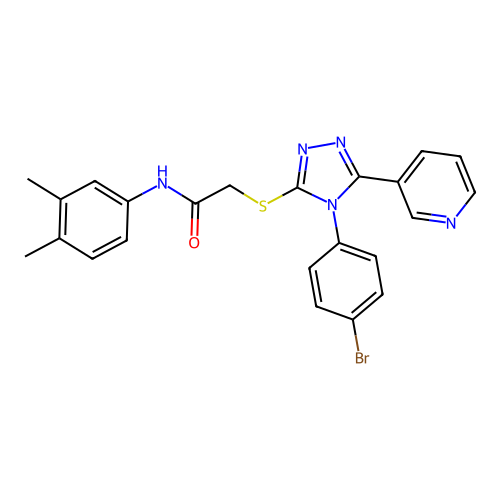 2-[[4-(4-bromophenyl)-5-pyridin-3-yl-1,2,4-triazol-3-yl]sulfanyl]-N-(3,4-dimethylphenyl)acetamide structure
