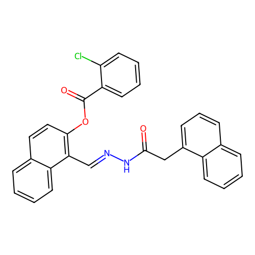 1-(2-(1-Naphthylacetyl)carbohydrazonoyl)-2-naphthyl 2-chlorobenzoate structure