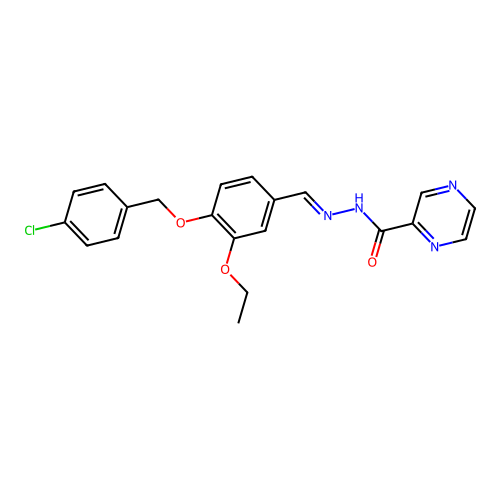 N'-(4-((4-Chlorobenzyl)oxy)-3-ethoxybenzylidene)-2-pyrazinecarbohydrazide structure