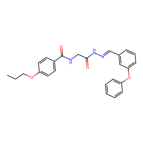 N-(2-Oxo-2-(2-(3-phenoxybenzylidene)hydrazino)ethyl)-4-propoxybenzamide structure