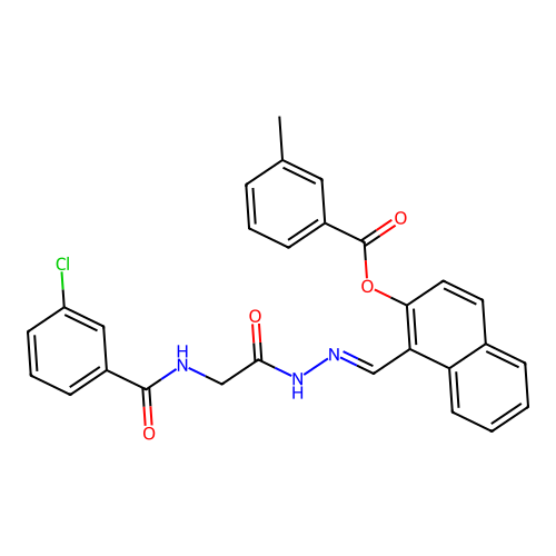 1-(2-(((3-Chlorobenzoyl)amino)AC)carbohydrazonoyl)-2-naphthyl 3-methylbenzoate structure
