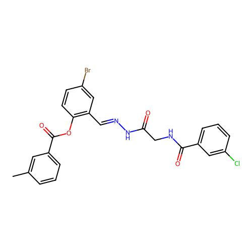 4-bromo-2-[(E)-({[(3-chlorobenzoyl)amino]acetyl}hydrazono)methyl]phenyl 3-methylbenzoate structure