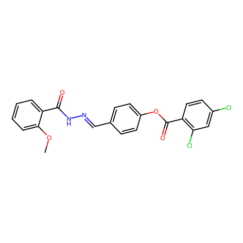 4-(2-(2-Methoxybenzoyl)carbohydrazonoyl)phenyl 2,4-dichlorobenzoate structure
