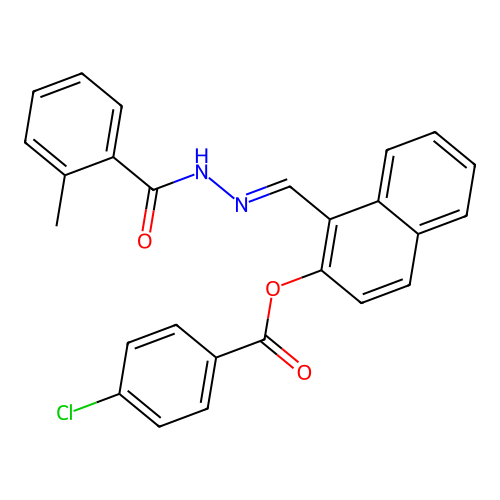 1-(2-(2-Methylbenzoyl)carbohydrazonoyl)-2-naphthyl 4-chlorobenzoate structure