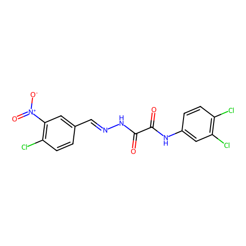 2-(2-(4-CL-3-Nitrobenzylidene)hydrazino)-N-(3,4-dichlorophenyl)-2-oxoacetamide structure