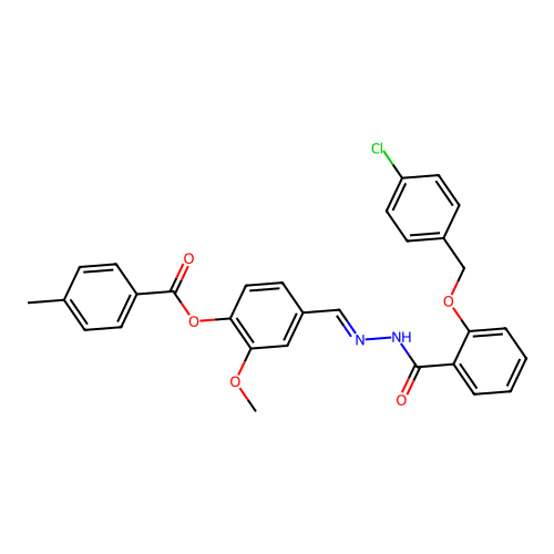 4-(2-(2-((4-Chlorobenzyl)oxy)benzoyl)carbohydrazonoyl)-2-meo-PH 4-methylbenzoate structure