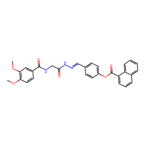 4-(2-(((3,4-Dimethoxybenzoyl)amino)acetyl)carbohydrazonoyl)phenyl 1-naphthoate structure