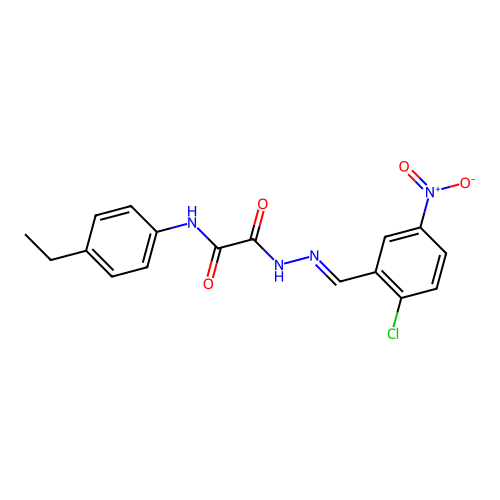 2-(2-(2-Chloro-5-nitrobenzylidene)hydrazino)-N-(4-ethylphenyl)-2-oxoacetamide structure