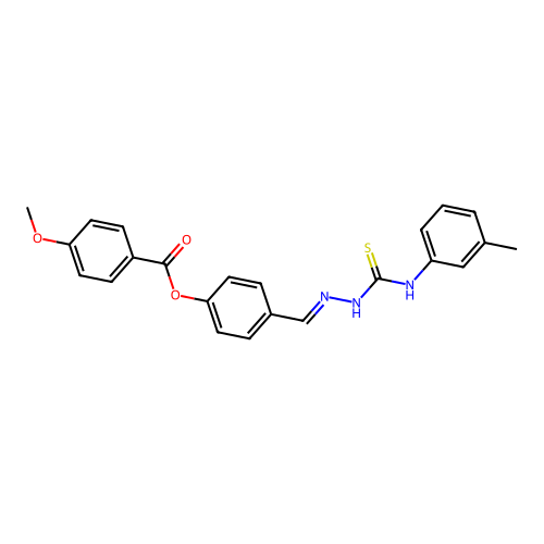 4-(2-(3-Toluidinocarbothioyl)carbohydrazonoyl)phenyl 4-methoxybenzoate structure