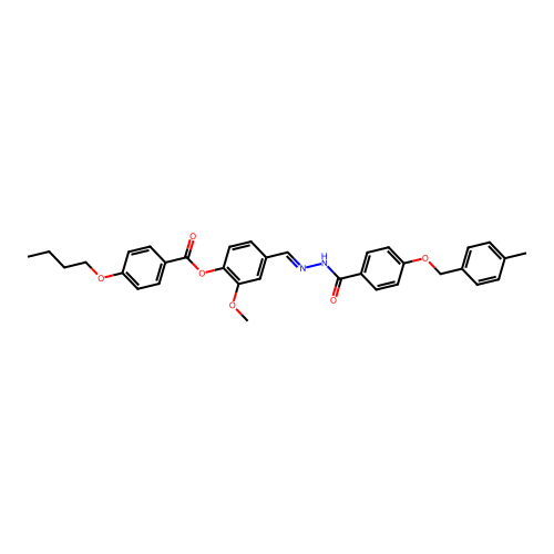 2-Meo-4-(2-(4-((4-methylbenzyl)oxy)benzoyl)carbohydrazonoyl)PH 4-butoxybenzoate structure