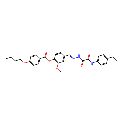 4-(2-((4-Ethylanilino)(oxo)AC)carbohydrazonoyl)-2-methoxyphenyl 4-butoxybenzoate structure